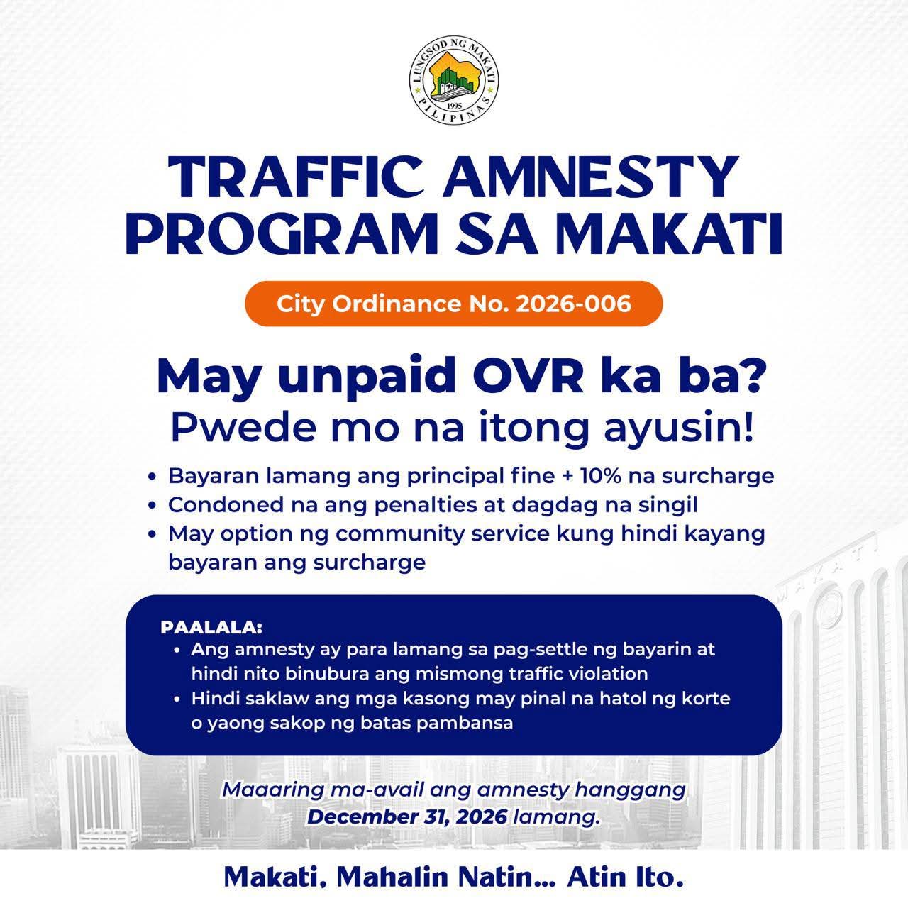 Traffic Amnesty Program Sa Makati